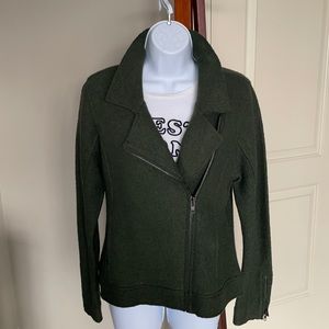 Tahari boiled wool moto jacket Sz S NWOT